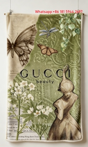 Gucci Beauty Vintage Collage Fleece Throw Blanket IMG_2922